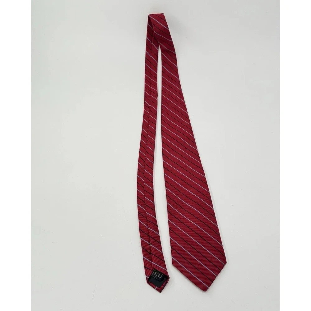Brooks Brothers Red Rep Stripe 100% Silk Tie 3.75 Classic Wide USA Made 61